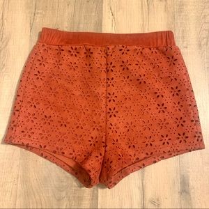 Burnt Orange Floral Shorts